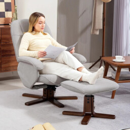 Swivel Recliner Chair Footstool Sofa Lounger Living Room Armchair