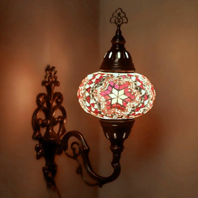 Turkish Moroccan Mosaic Multicolor Tiffany Wall Sconce Lamp Light