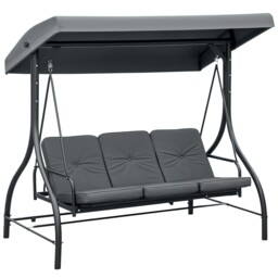 Outsunny 3 Seater Canopy Swing Chair Porch Hammock Bed Rocking Bench