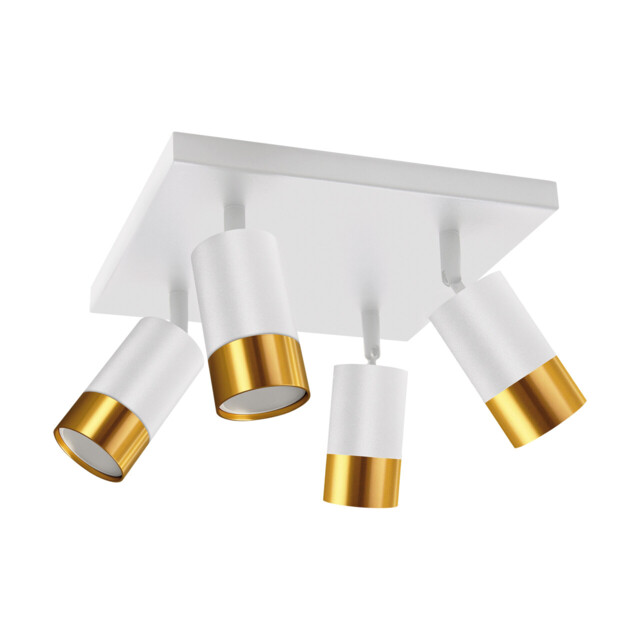 Ceiling Light Puzon Gu10 4d White/gold Aluminum