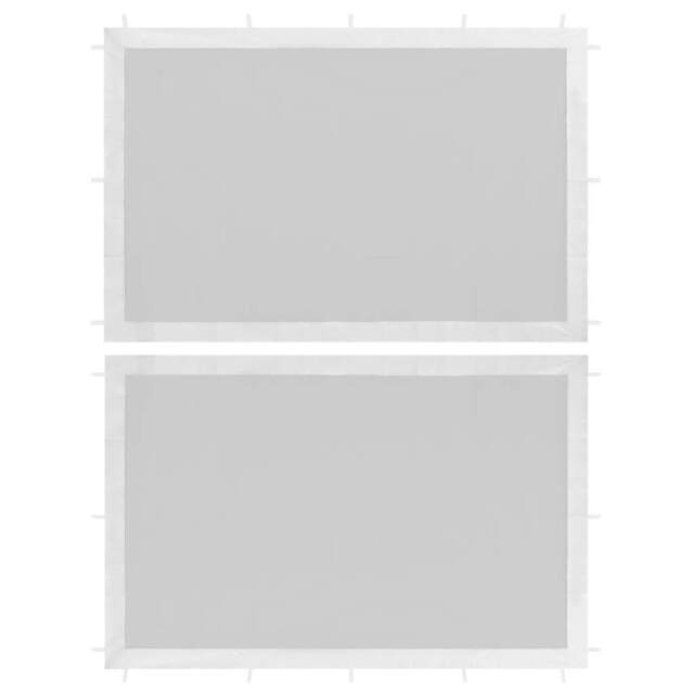 Party Tent Sidewall 2 Pcs White And Black Mesh Vidaxl