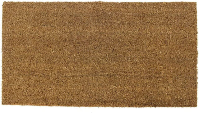 Jvl Manor Plain Natural Coir Pvc Backed Door Mat 40 X 70cm
