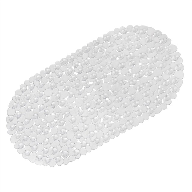 Weltrxe Non Slip Bath Mats For Inside Bath 69 X 36 Cm Clear Pebble