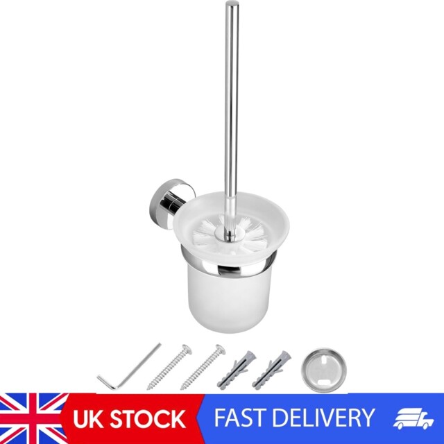 Wall Mounted Toilet Brush And Holder Bathroom Mount Chrome Loo Brushes