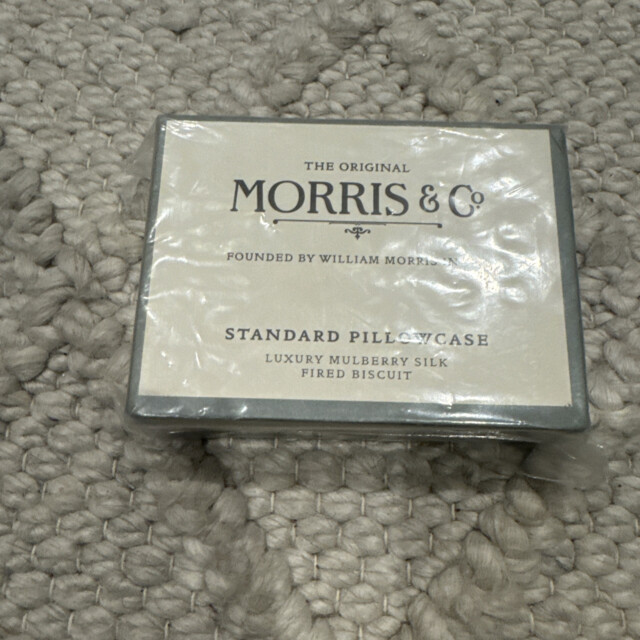 Morris & Co. Silk Standard Pillowcase Biscuit - - Rrp £75