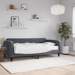 Daybed With Mattress Dark Grey 90x190 Cm Velvet Vidaxl