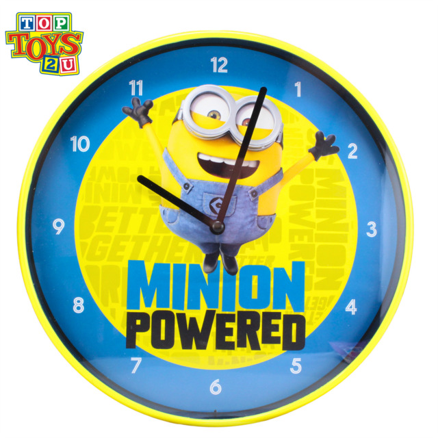 Minions 25cm Children's Despicable Me Wall Clock - Minion Powered