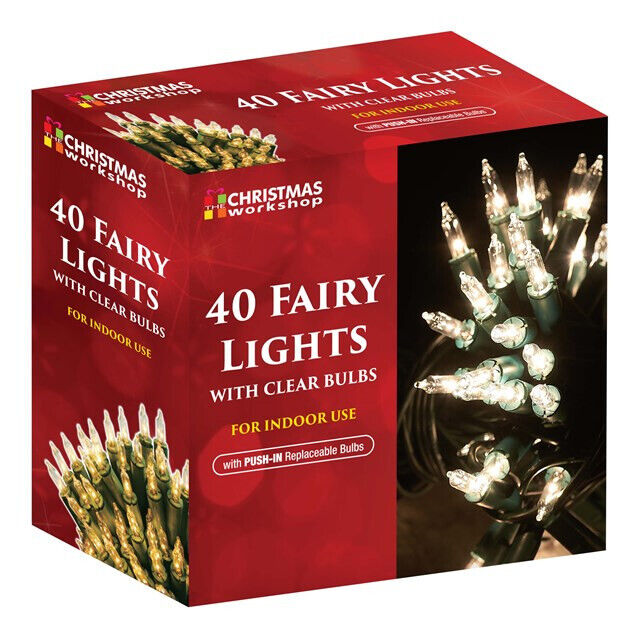 40 Clear Fairy Lights Bulbs Christmas Xmas Party Decoration Strings