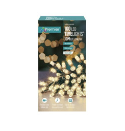 Premier Decorations 100 Multi-action Battery Operated Warm White Led