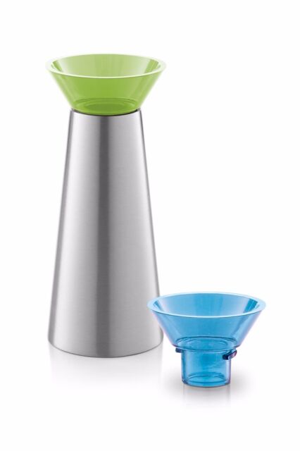 Zack Taris Green/blue Vase/candle Holder - 40677bg - Brushed Stainless