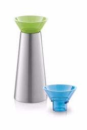 Zack Taris Green/blue Vase/candle Holder - 40677bg - Brushed Stainless