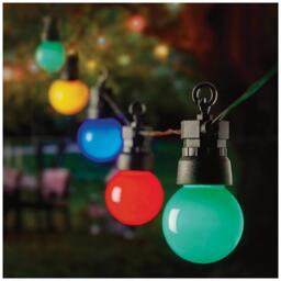 10 Bulb Battery Operated Party Lights With Timer, Multicoloured, Ip44