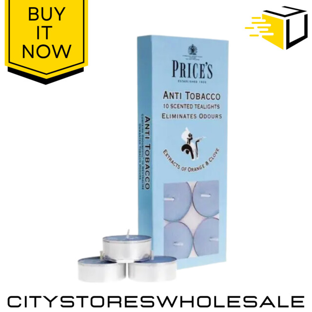 Prices Anti Tobacco Scented Tealight Candles 4hr Burn 10 Pack Odour