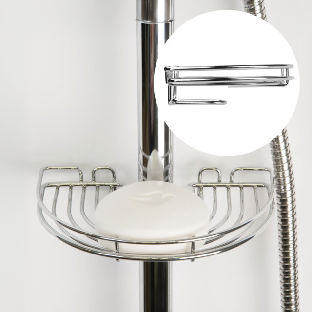 Croydex Shower Caddy Easy Fit For Shower Rail Soap Holder Bathroom
