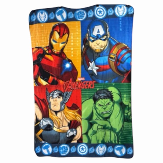 Marvel Avengers Soft Fleece Blanket Boys Kids Bed Bedding Character