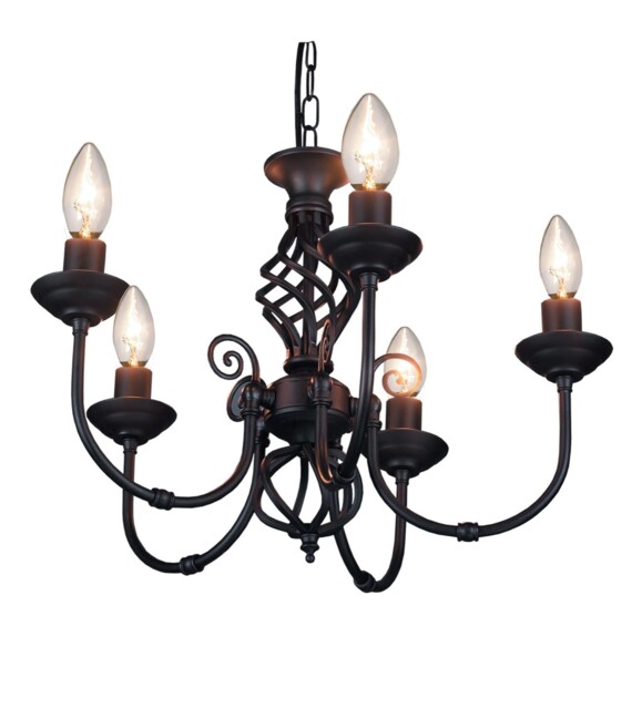 5 Arm Classic Barley Twist Chandelier Ceiling Light Brass, Silver,