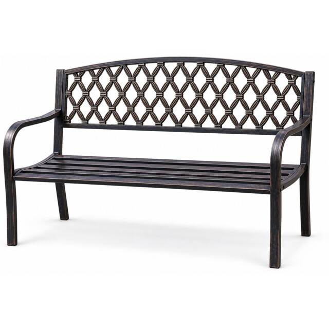 Warwick Garden Bench – Bronze Effect Metal Outdoor Seat 127cm