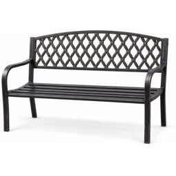 Warwick Garden Bench – Bronze Effect Metal Outdoor Seat 127cm