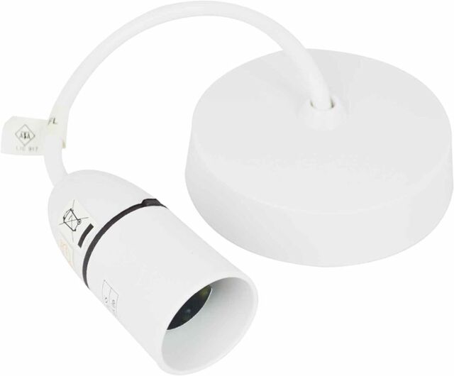 Ceiling Pendant Light Fitting Set With Lamp Holder Cable White