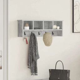 Wall-mounted Coat Rack With Shelf Concrete Grey 75 X 16 X 26 Cm Vidaxl