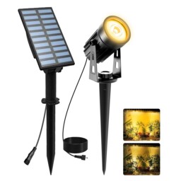 T-sunus Solar Garden Spot Lights, Led Light Outdoor 1-in-1, Yellow