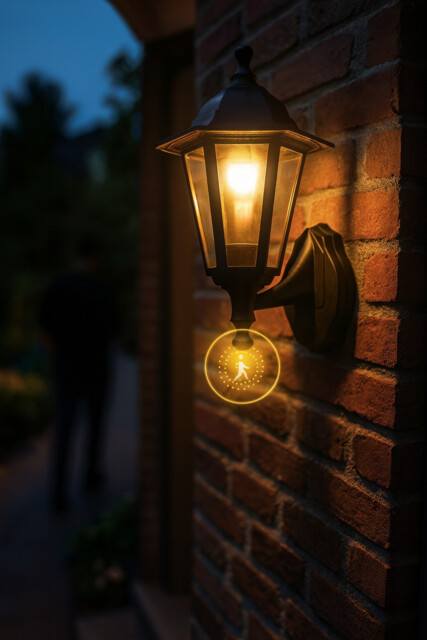 Outdoor Wall Light Lantern Pir Motion Sensor Victorian Black Ip44 +