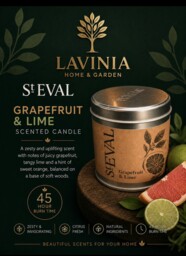 St. Eval Scented Tin Candle – 45 Hour Burn Time – Grapefruit & Lime