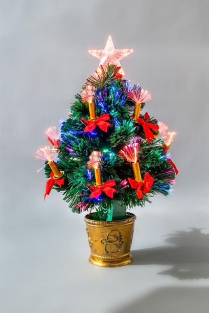 Christmas Tree Pre-lit Green Fiber Optic Led Lights Xmas Home Festive