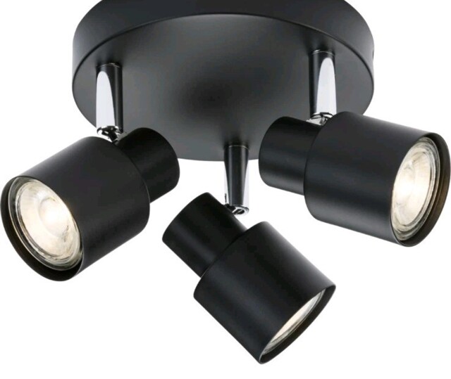 Knightsbridge Csp2mb 230v Gu10 Triple Spotlight Ceiling Light - Matt