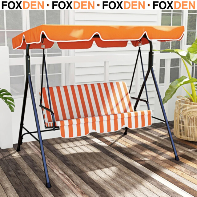 3 Seater Garden Swing Chair Outdoor Swing Chair With Adjustable Canopy