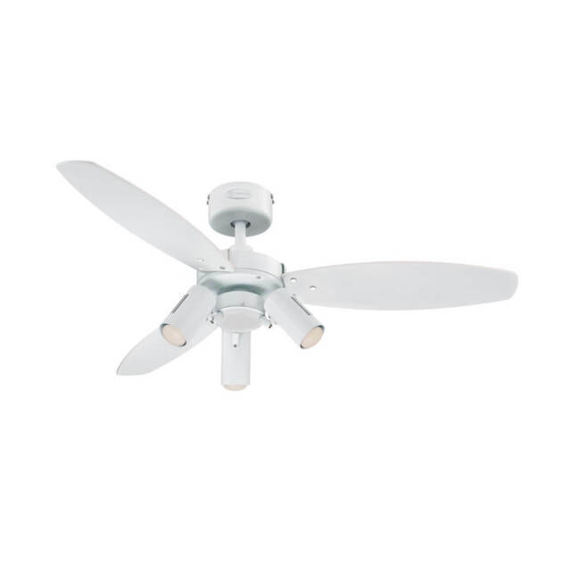 Small Ceiling Fan Light With Remote Control Jet Plus White Maple 105