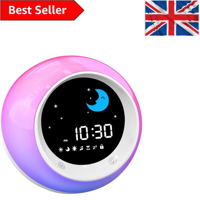 Kids Sleep Trainer & Alarm Clock With Touch Night Light - Soothing