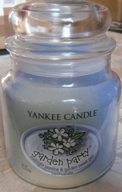 "Yankee Medium Swirl Jar ""garden Party"" Midnight Jasmine & Garden Sweet"