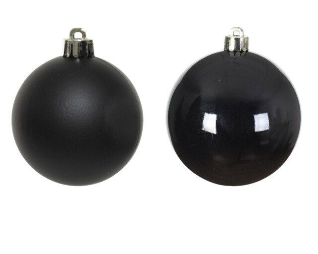 Black Christmas Tree Decorations Baubles 6cm Round Tree Decorations