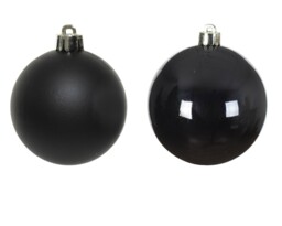 Black Christmas Tree Decorations Baubles 6cm Round Tree Decorations