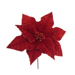 Classic Velvet Poinsettia - Red