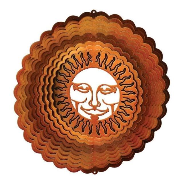 "Iron Stop Large Steel 12"" Sunburst Copper Wind Spinner"