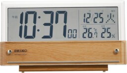 Seiko Alarm Clock Sq782b Temperature / Humidity See-through Lcd Wood
