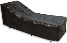 Woodside Black Outdoor Garden Sunbed Cover 2.04m X 0.69m X 0.44-0.76m