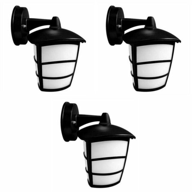 3 X Eterna Modernobk Led Outdoor Porch Lantern Light Fittings - 6 Watt