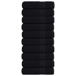 Hand Towels 10 Pcs Black 50x100 Cm 360 Gsm 100% Cotton Vidaxl