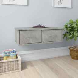 Wall-mounted Drawer Shelf Concrete Grey 60x26x18.5 Cm Engineered Wood