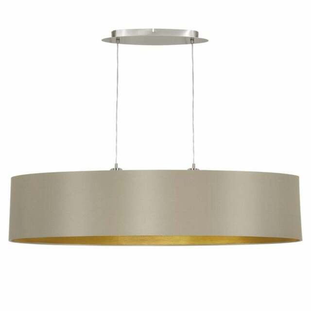 Eglo Maserlo Gloss Drum Ceiling Pendant-taupe & Gold-rrp £189