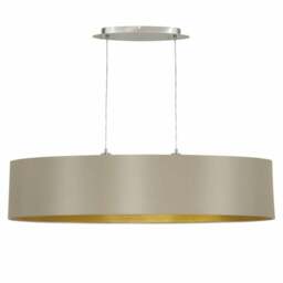 Eglo Maserlo Gloss Drum Ceiling Pendant-taupe & Gold-rrp £189
