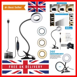 Usb Led Desk Lamp Clip On Light, 3 Light Mode 10 Dimmable Brightness