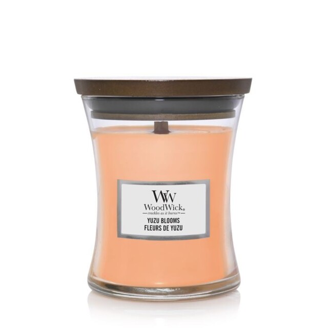 Woodwick Candle Yuzu Blooms Medium Hourglass Scent Decor Gift