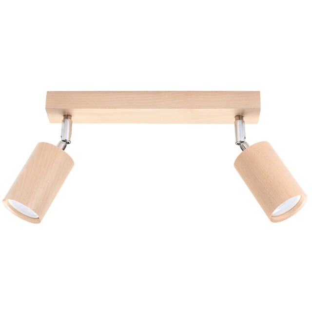 Modern Plafond Ceiling Lamp Berge 2 Wood Natural Wood Gu10 Led Sollux