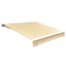 Awning Top Sunshade Canvas Orange & White 450x300 Cm Vidaxl