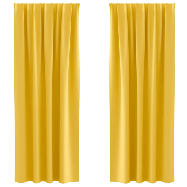 Blackout Curtains With Rings 2 Pcs Polyester Window Treatment Bedroom