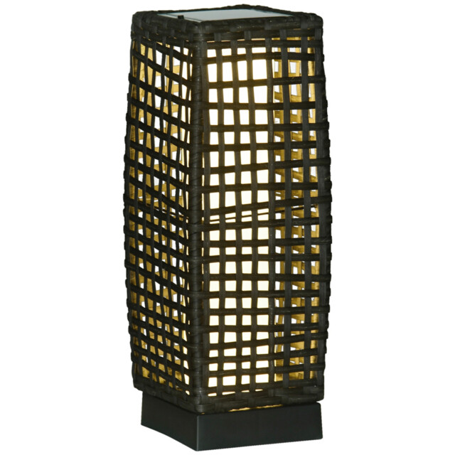 Solar Lantern Outdoor Rattan Garden Floor Lamp Led Auto On/off 46cm